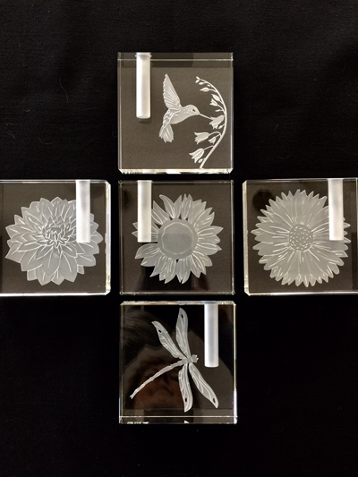 Bud Vases: Hummingbird, Florals, Dragonfly 