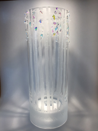 Aspen Tree Dichroic Cylinder Vase