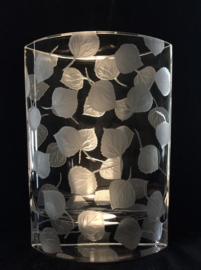 Aspen Leaves Oval Vase