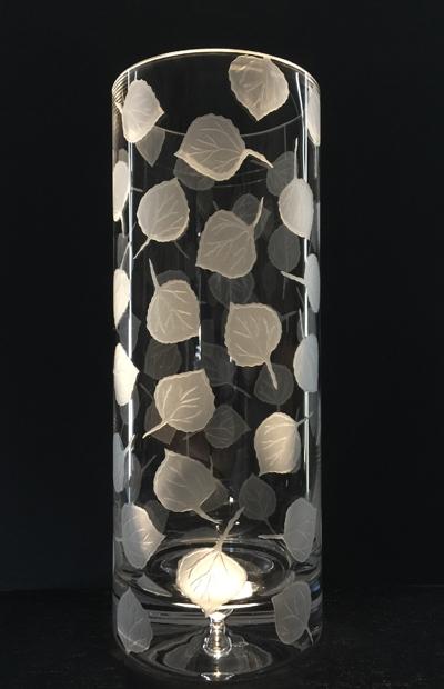 Aspen Leaves Cylinder Vase