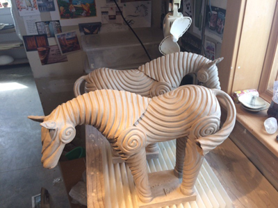 Brown Horses - at the studio in the making - - - 