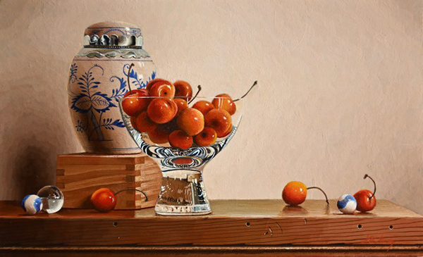 Rainier Cherries with Clear Marble