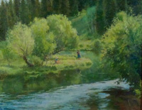 Two Children Fishing