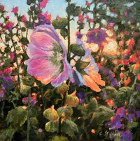 Sunrise Hollyhocks
